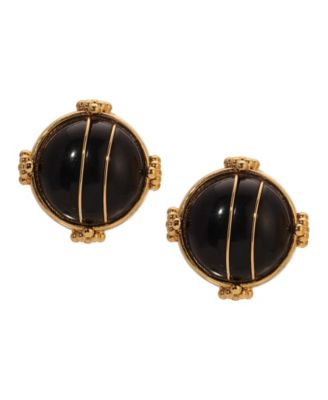 Round Acrylic Button Clip Earrings