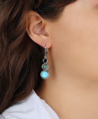 Onyx Jade Turquoise Linear Earrings