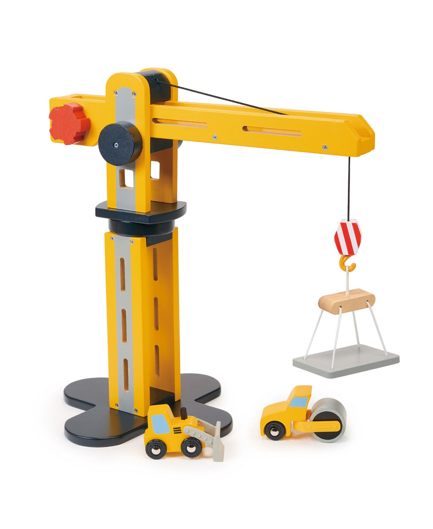 Детский игровой набор Mentari Toys Big Yellow Crane Rotating 3-Piece Construction Playset, Ages 3+ — фото 1
