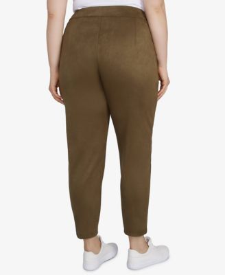 Plus Size Spice It Up Solid Faux Suede Pants