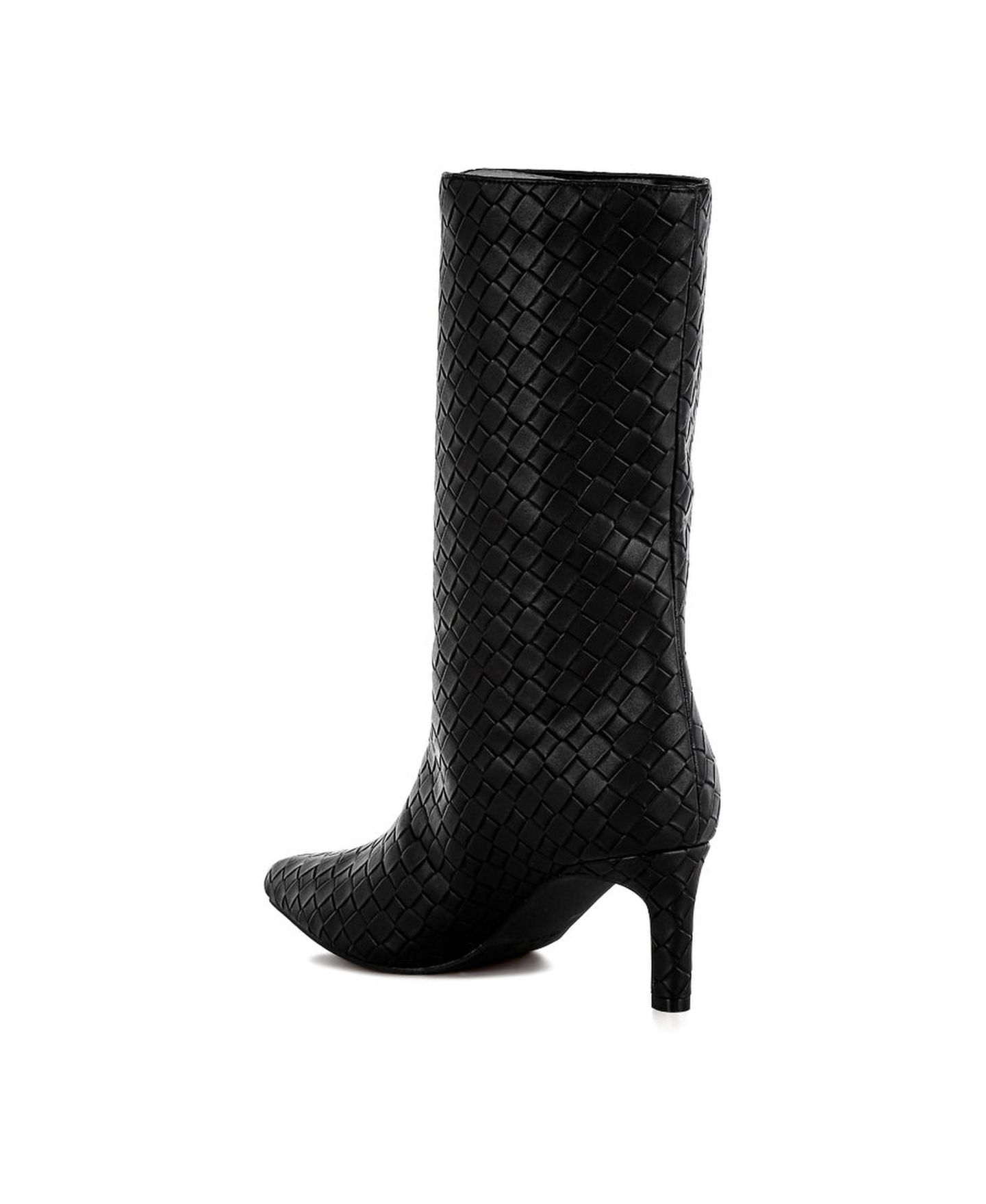 Женские ботинки London Rag Mentha Woven Faux Leather, цвет: Чёрный — фото 3