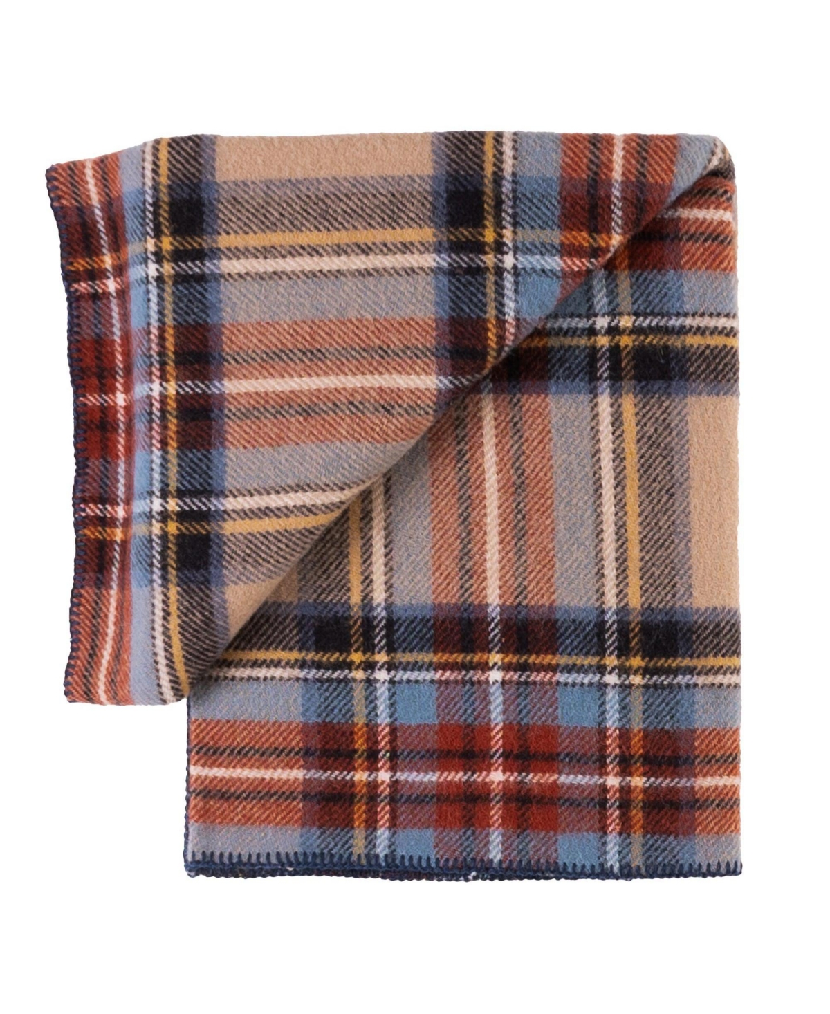 Prince Of Scots Highland Tweeds Big Throw, 59" X 80" In Tan Multi