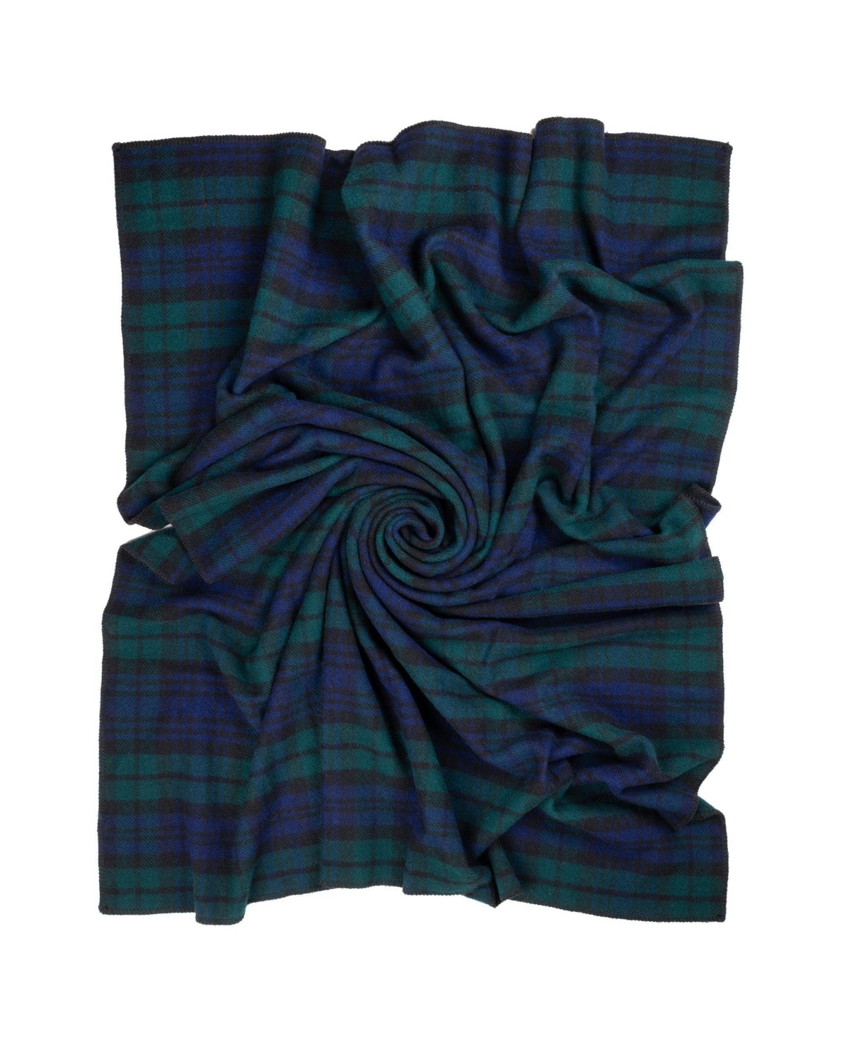 Prince Of Scots Highland Tweeds Big Throw, 59" X 80" In Dark Blue Dark Green