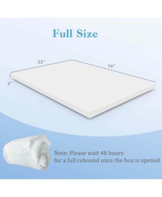 3" Gel-Infused Memory Foam Mattress Topper with Removable & Washable Cover