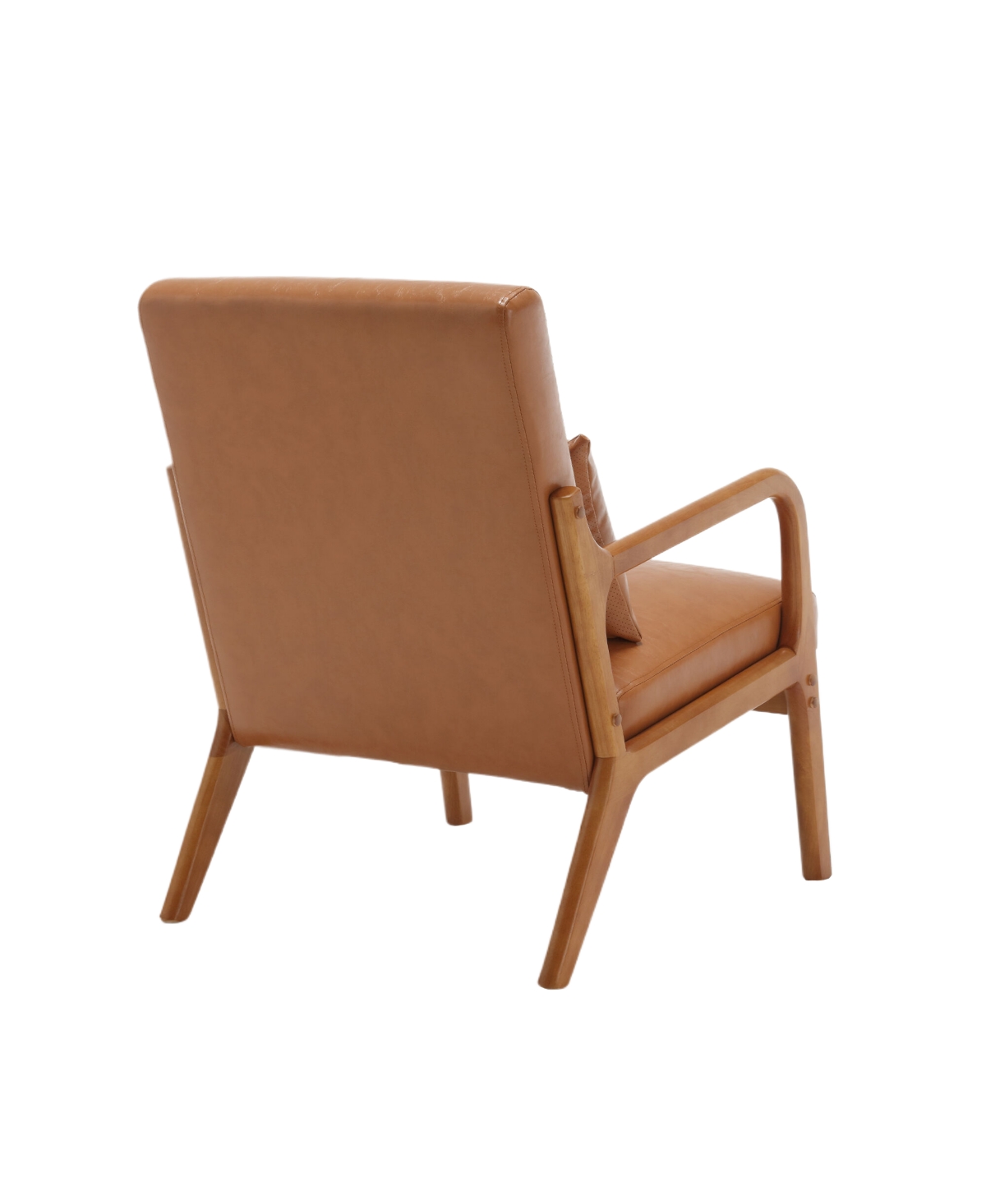 Streamdale Furniture Modern Accent Chair, Solid Wood Padding Lounge Armchairs With One pillow for Living Room, Bedroom, Guest RoomPu)