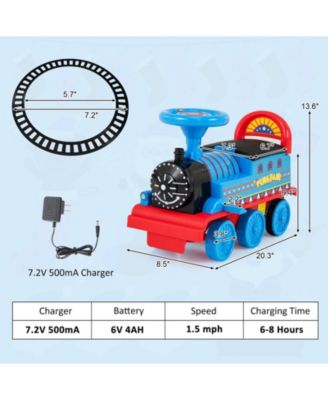 6V Electric Kids Ride On Car Toy Train with 16 Pieces Tracks