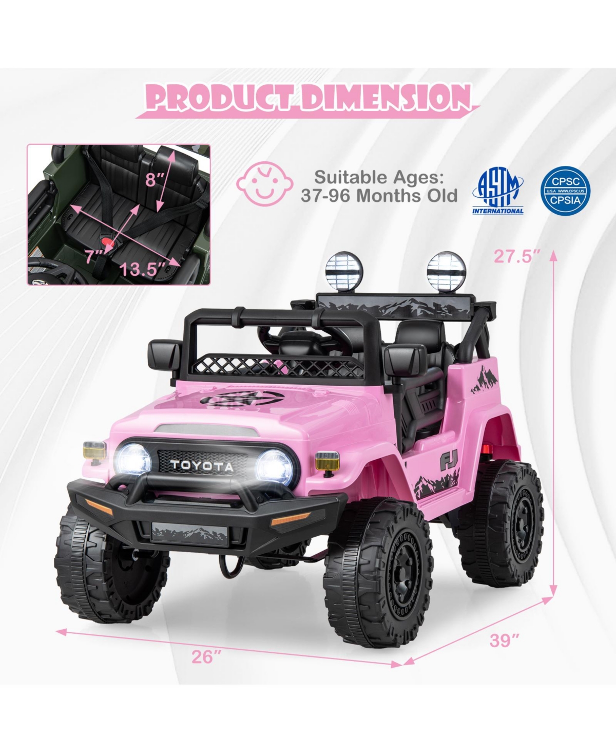 Hongge 12V 7Ah Licensed Toyota Fj Cruiser Electric Car with Remote Control