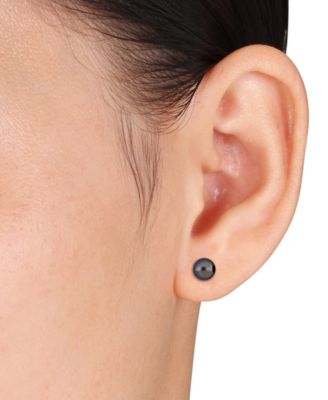 3-Pc. Set Pink Cultured Freshwater Pearl (6-8mm) Beaded Double-Row Strand Necklace, Stretch Bracelet & Stud Earrings in Sterling Silver