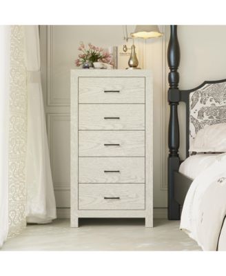 Brown Wood Accent Storage Dresser Organizer With 5 Drawers