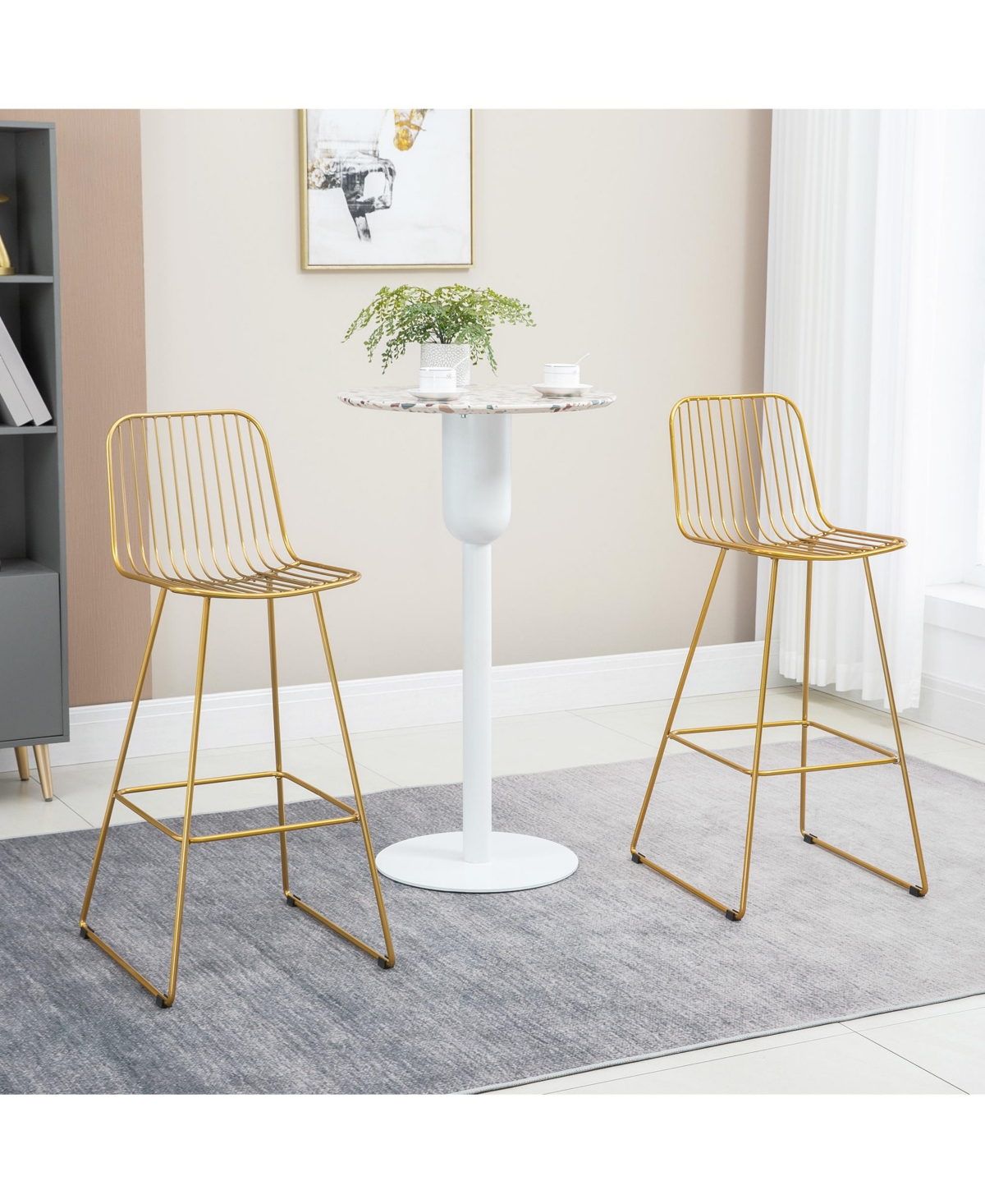 Streamdale Furniture Modern Bar Stools, Metal Wire Bar Height Barstools, 30