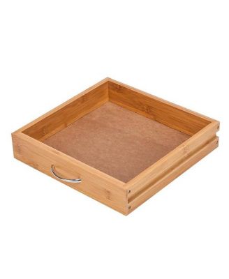 Moveable Kitchen Cart with Stainless Steel Table Top, Three Drawers, and Three Baskets in Burlywood for Versatile Storage and Convenience