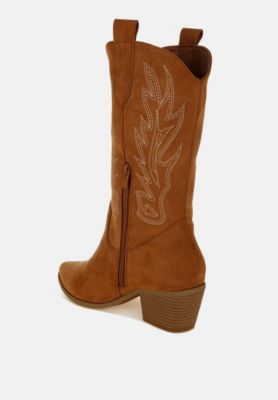 Womens Mae Embroidery Detail Cowboy Boots