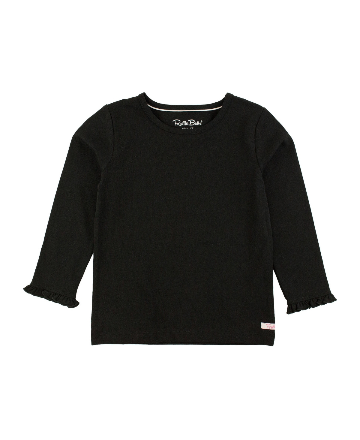 RuffleButts Baby Girls Knit Long Sleeve Ruffle Layering Tee