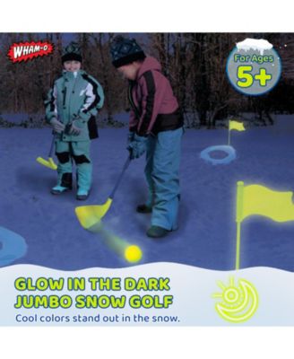 Glow In The Dark Jumbo Snow Golf Kit, Outdoor Snow Golf Game Set for Fun Winter Activity