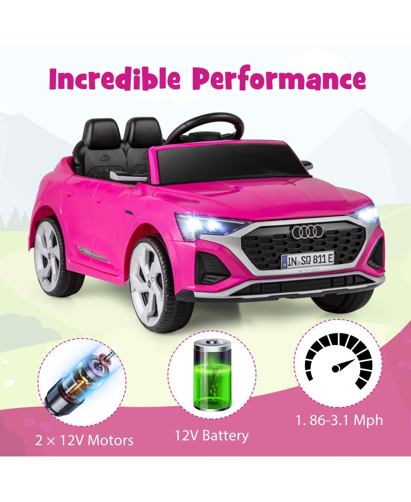 Детская игрушка HONGGE 12V Kids Ride-On Car Licensed Audi SQ8 with Remote Control, 3 Speeds — фото 7