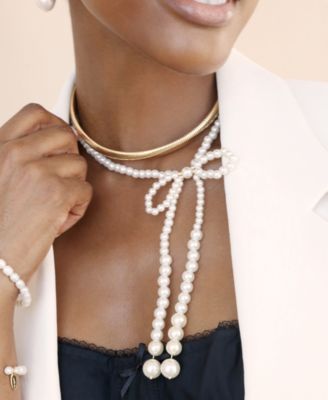 Venus Mother of Pearl Choker Bow Necklace