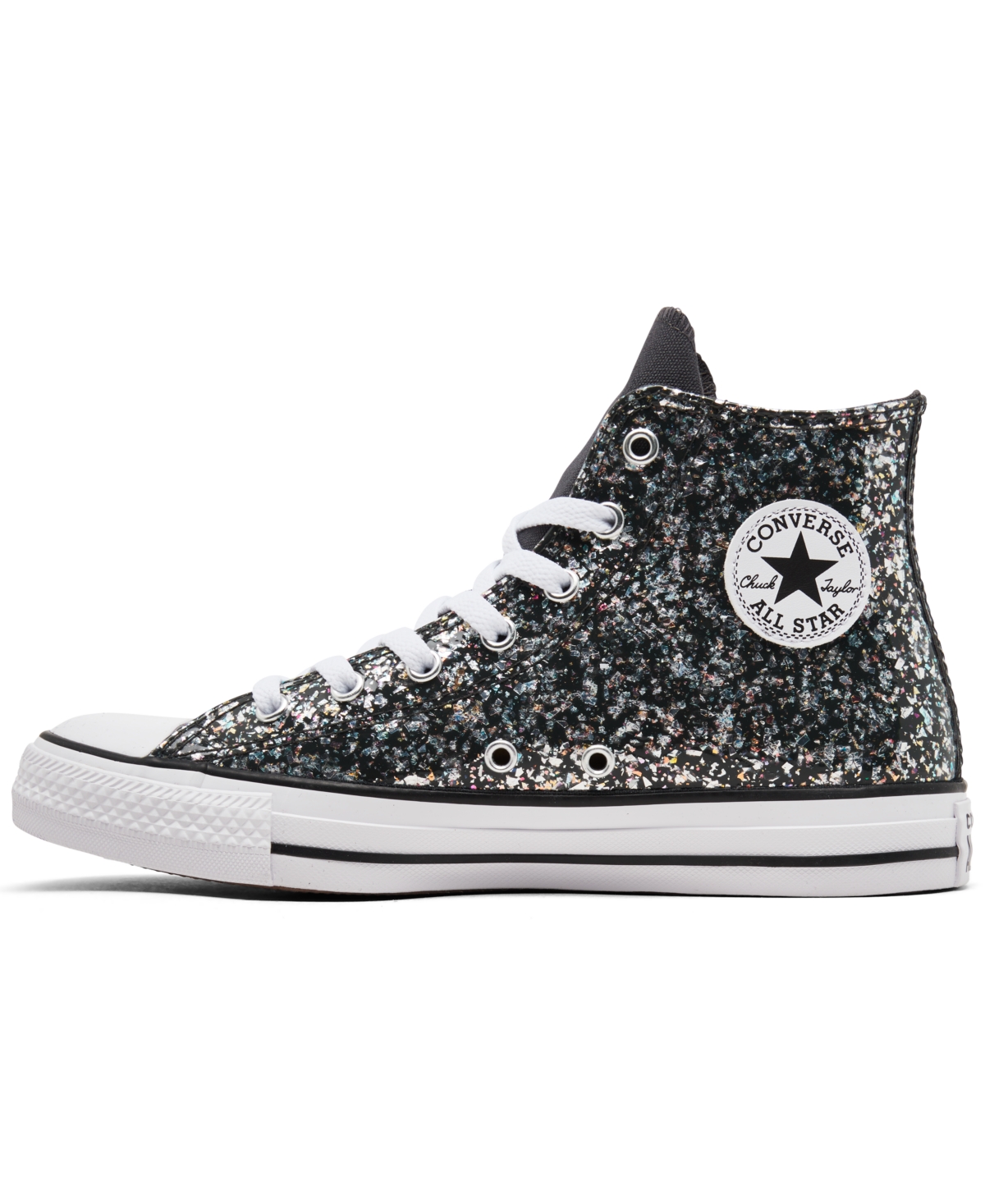 Shop Converse Big Girls Chuck Taylor All Star Glitter Casual Sneakers From Finish Line In Dark Matter