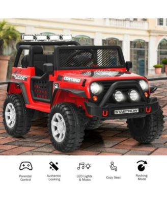 12V Kids Remote Control Electric Ride On Truck Car with Lights and Music -Red