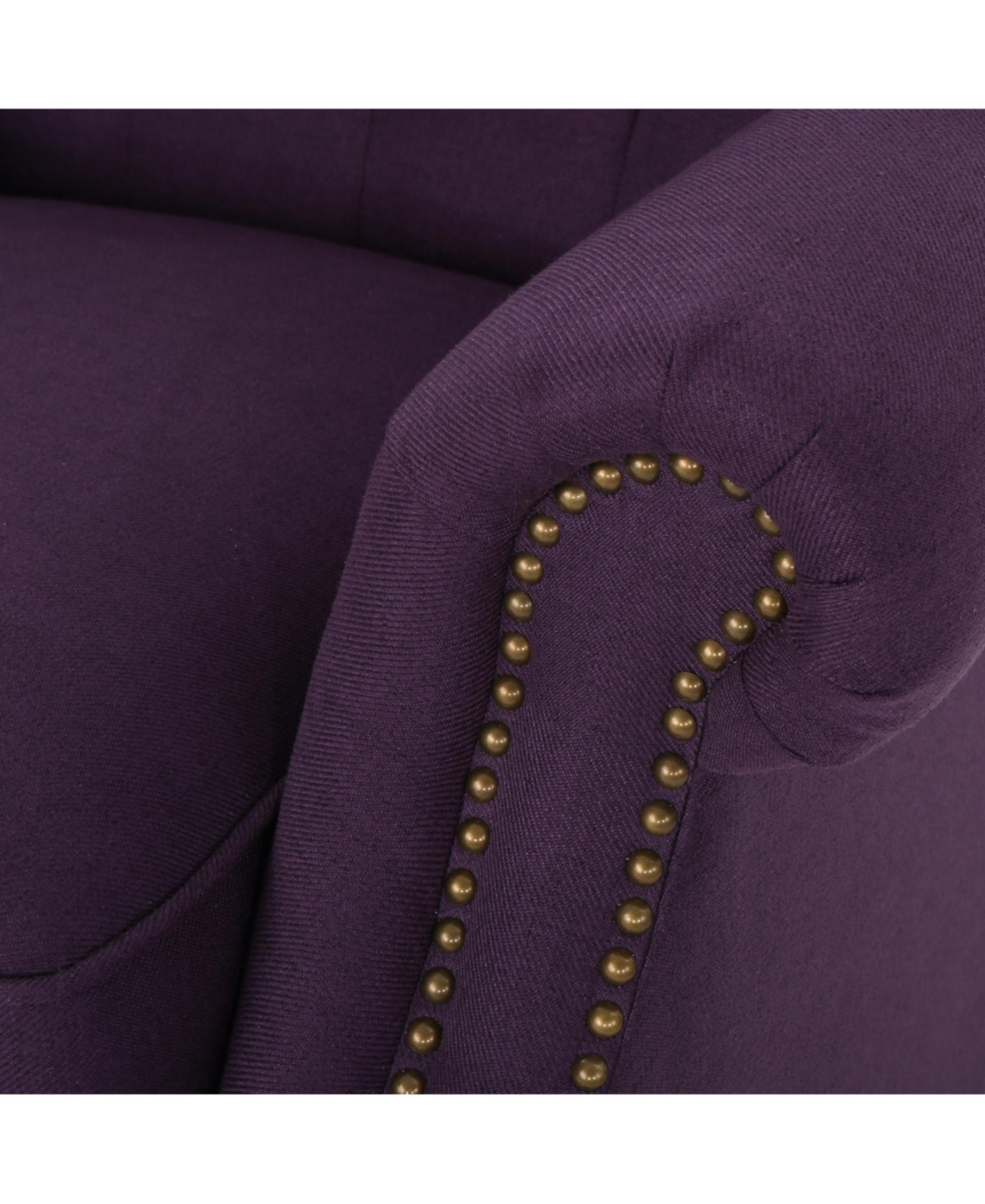 Streamdale Furniture Accented Push Back Recliner Chair With Rolled Arms  Enjoy Cocooning Comfort - Plum