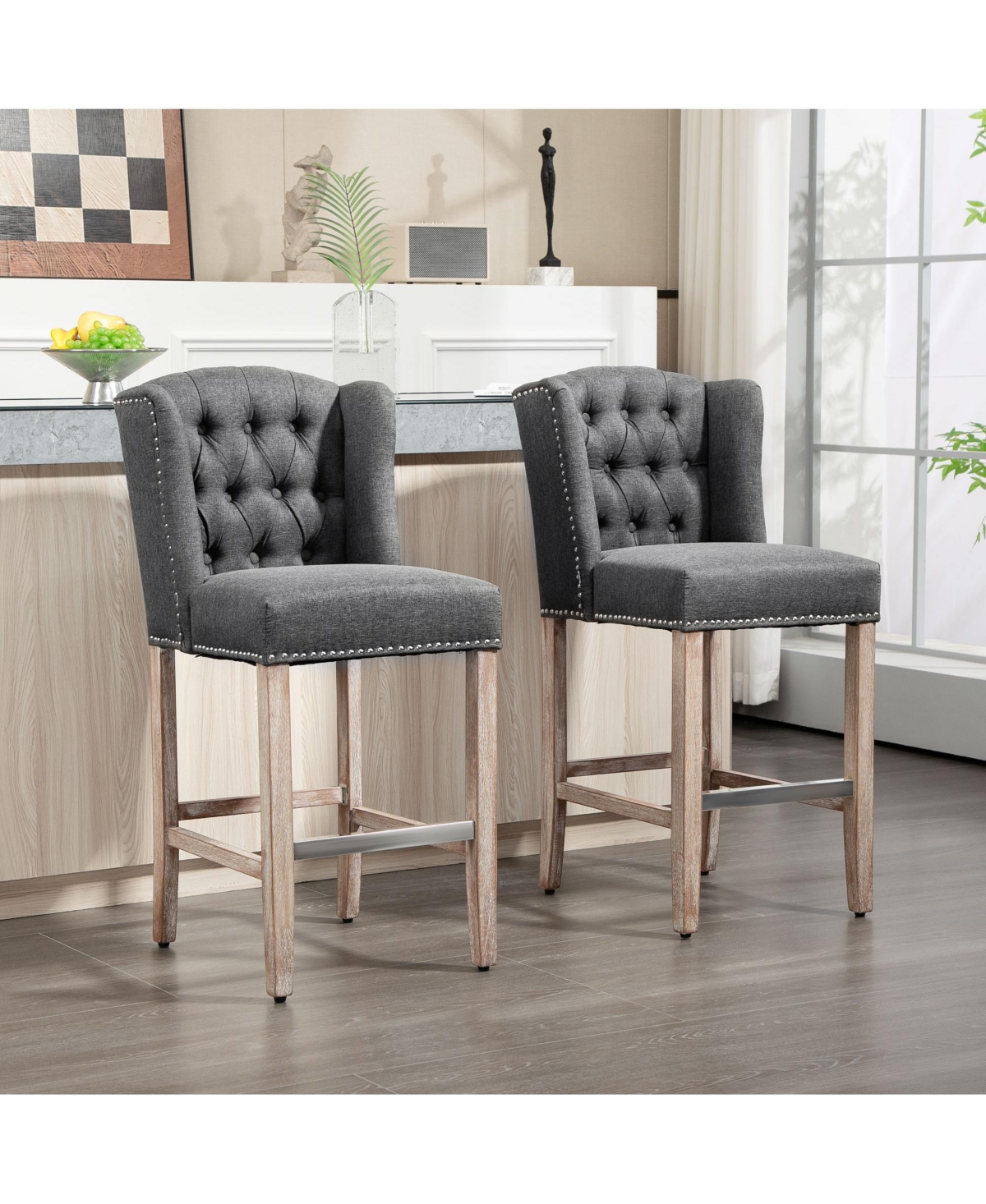 Streamdale Furniture Counter Height Bar Stools Set of 2, 27