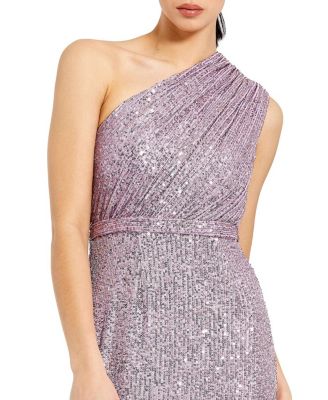 Mac Duggal Women's Ieena Sequined Ruched One Shoulder Gown - Macy's