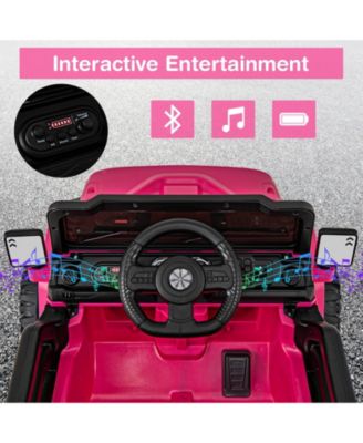 12V Kids Ride on Truck Car with Remote Control Threaded Wheels and 3 Speeds