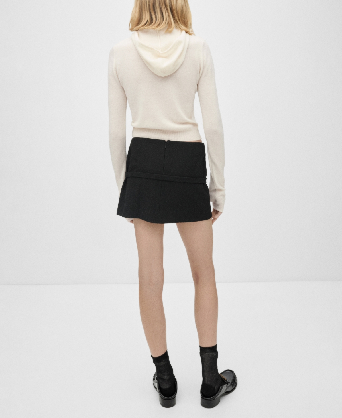 Mango Women's Belt and Slit Detail Mini Skirt