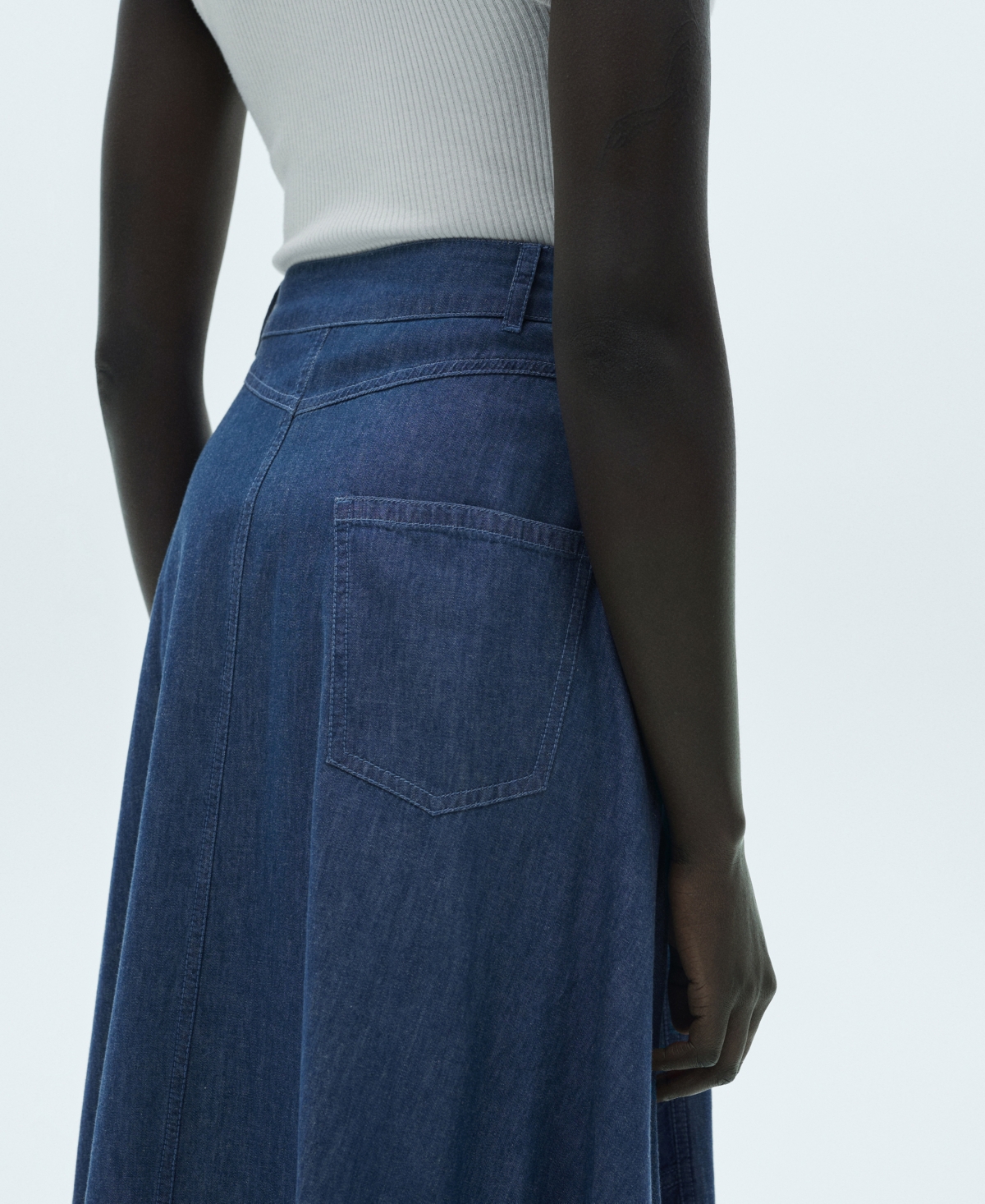 Mango Women's Zipped Denim Skirt