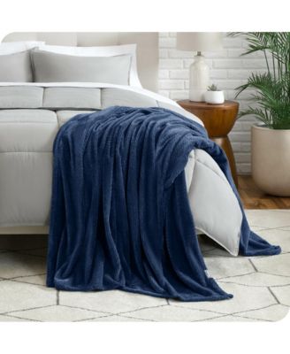Textured Micro Plush Fleece Blanket, King/California King