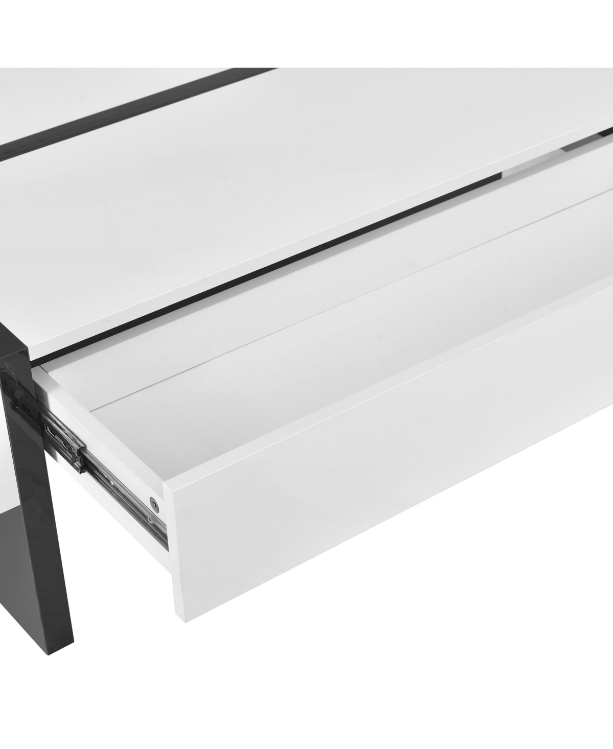 Slickblue Contemporary Rectangle Coffee Table with High Gloss Finish, Modern Center Table for Sofa