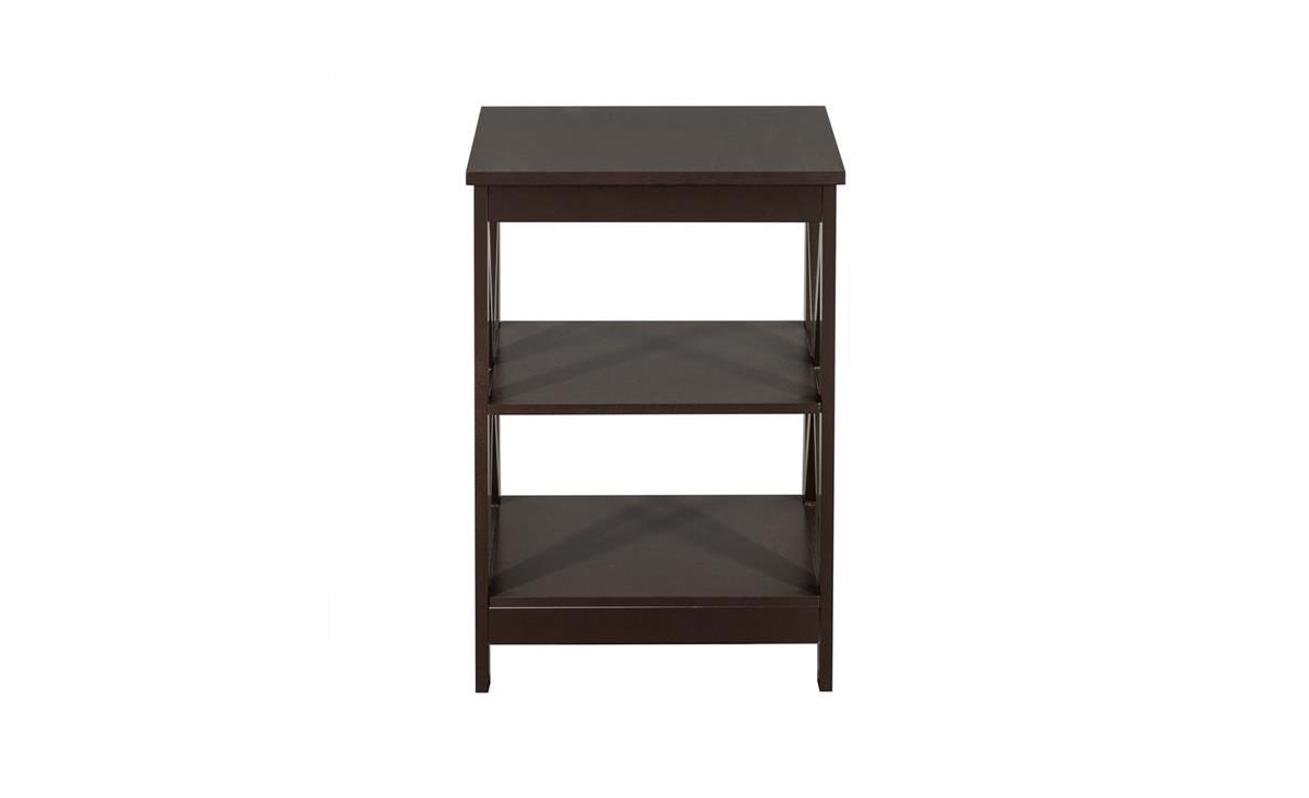 Slickblue Double Cross EdgeTable with Modern Design and Sturdy Construction - Coffee