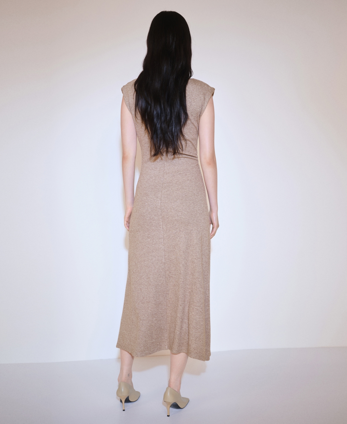 Mango Women's Structured Shoulders Midi-Dress