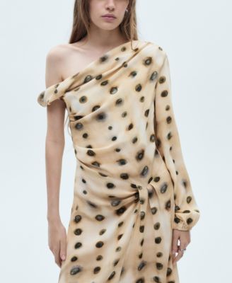 Women's Polka-Dot Asymmetrical Dress