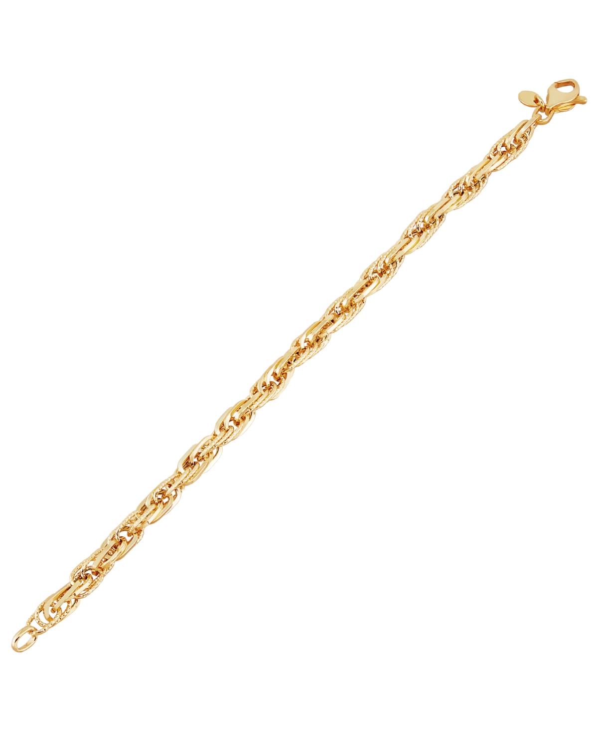 Macy's Polished Interlocking Link Bracelet In 14k Yellow Gold In Gold