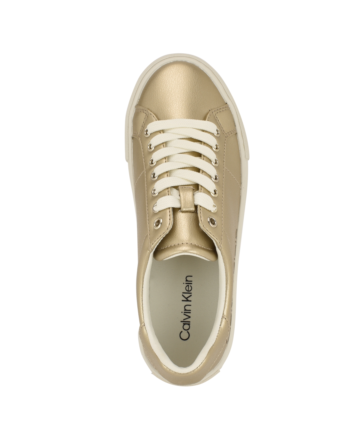 Calvin Klein Women's Camzy Lace-up Casual Sneakers In Gold Metallic