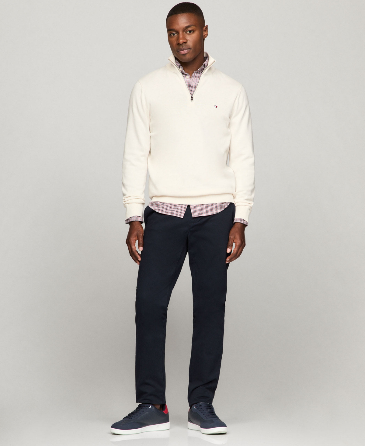 Tommy Hilfiger Men's Quarter-Zip Stripe Sweater