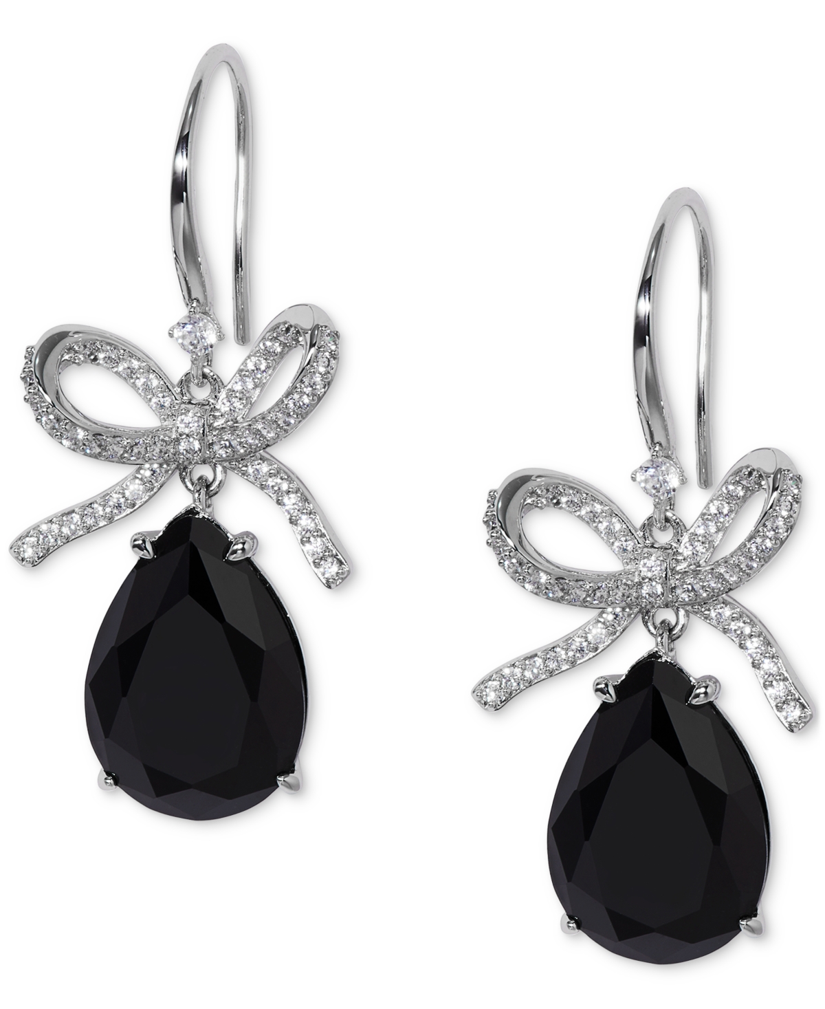 Eliot Danori Cubic Zirconia Bow Drop Earrings In Jet