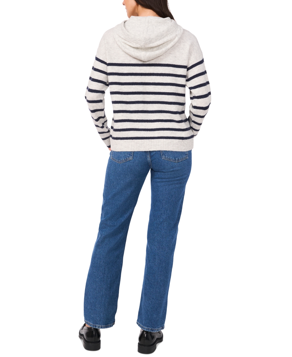 Vince Camuto Women's Striped Hoodie Sweater