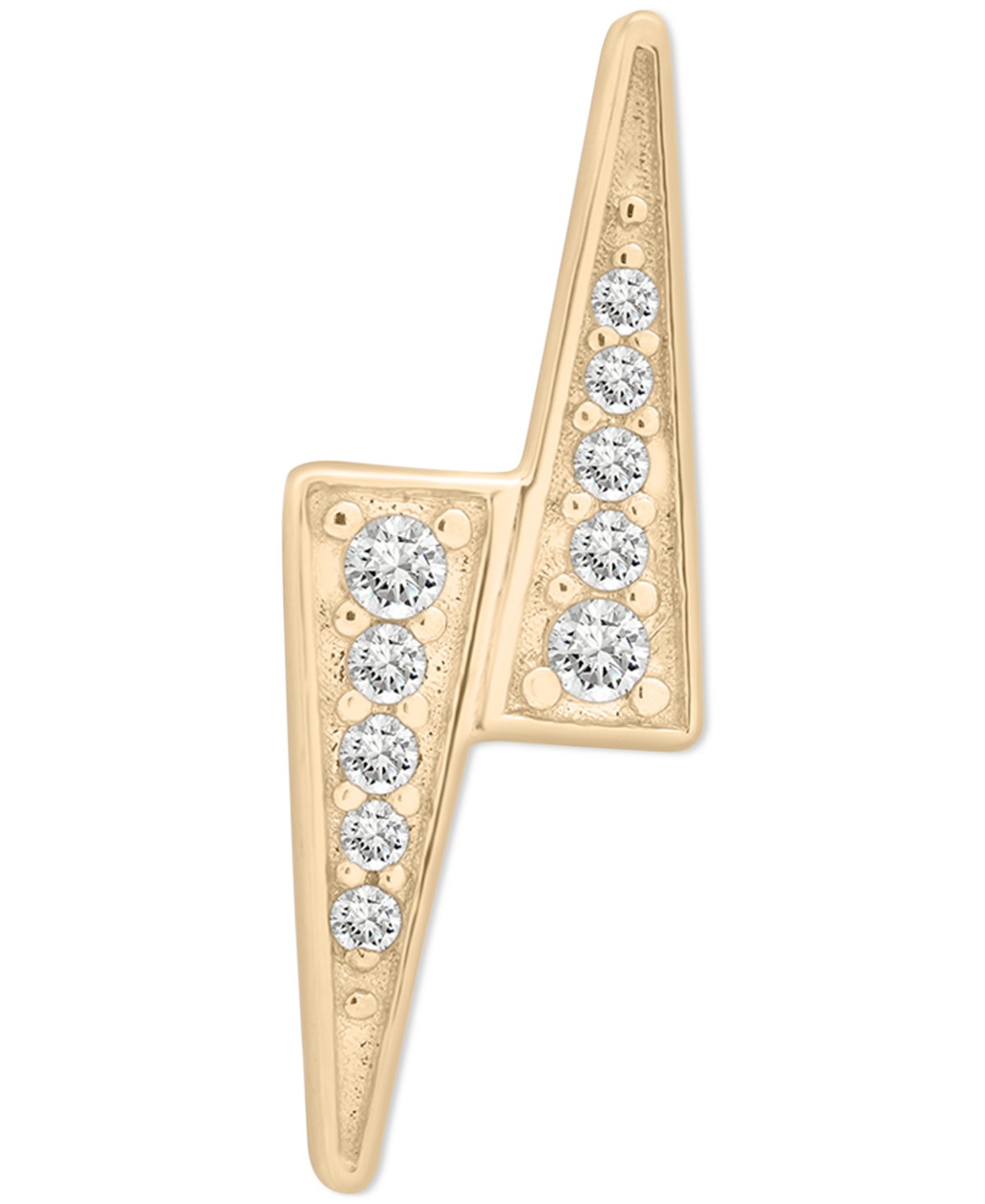 Diamond Single Stud Earring (1/20 ct. t.w.) in 10k White or Yellow Gold, Exclusively at Macy's - Triangle White Gold