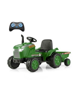 12V Kids Ride-On Tractor with Trailer and Remote Control