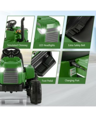 12V Kids Ride-On Tractor with Trailer and Remote Control