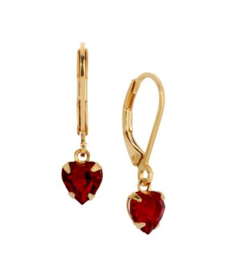Crystal Heart Drop Earrings