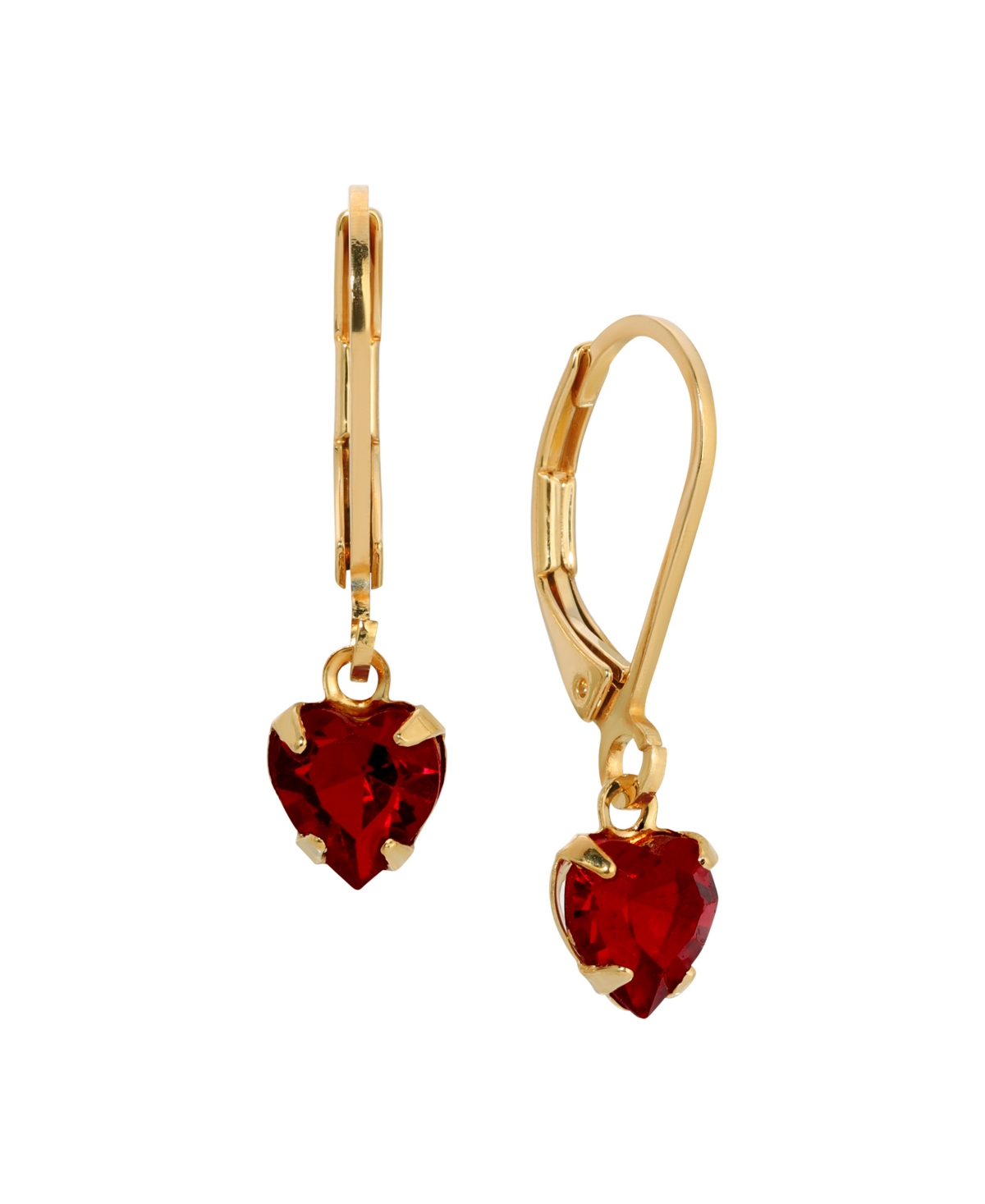 Shop 2028 Crystal Heart Drop Earrings In Red