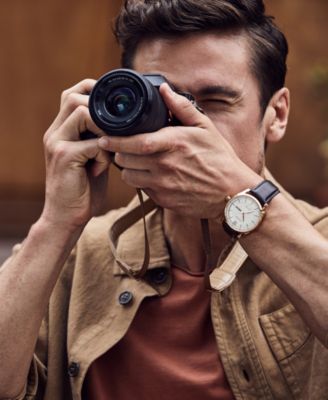 Eco-Drive Men's Brown Leather Strap Watch 42mm