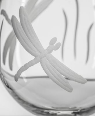 Dragonfly Balloon Red Wine Glass 18oz - Set of 4 Glasses