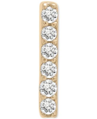 Wrapped Diamond Single Stud Earring (1/20 ct. t.w.) in 10k White or Yellow Gold, Exclusively at Macy's - Bar Yellow Gold