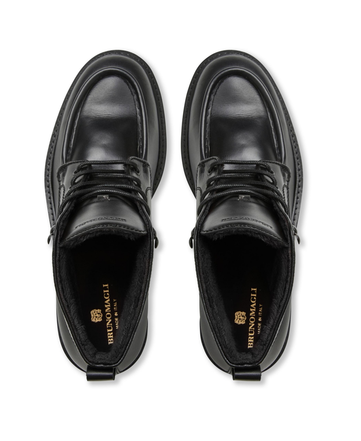 Bruno Magli Scotty Lugged Moc Toe Combat Boot In Black