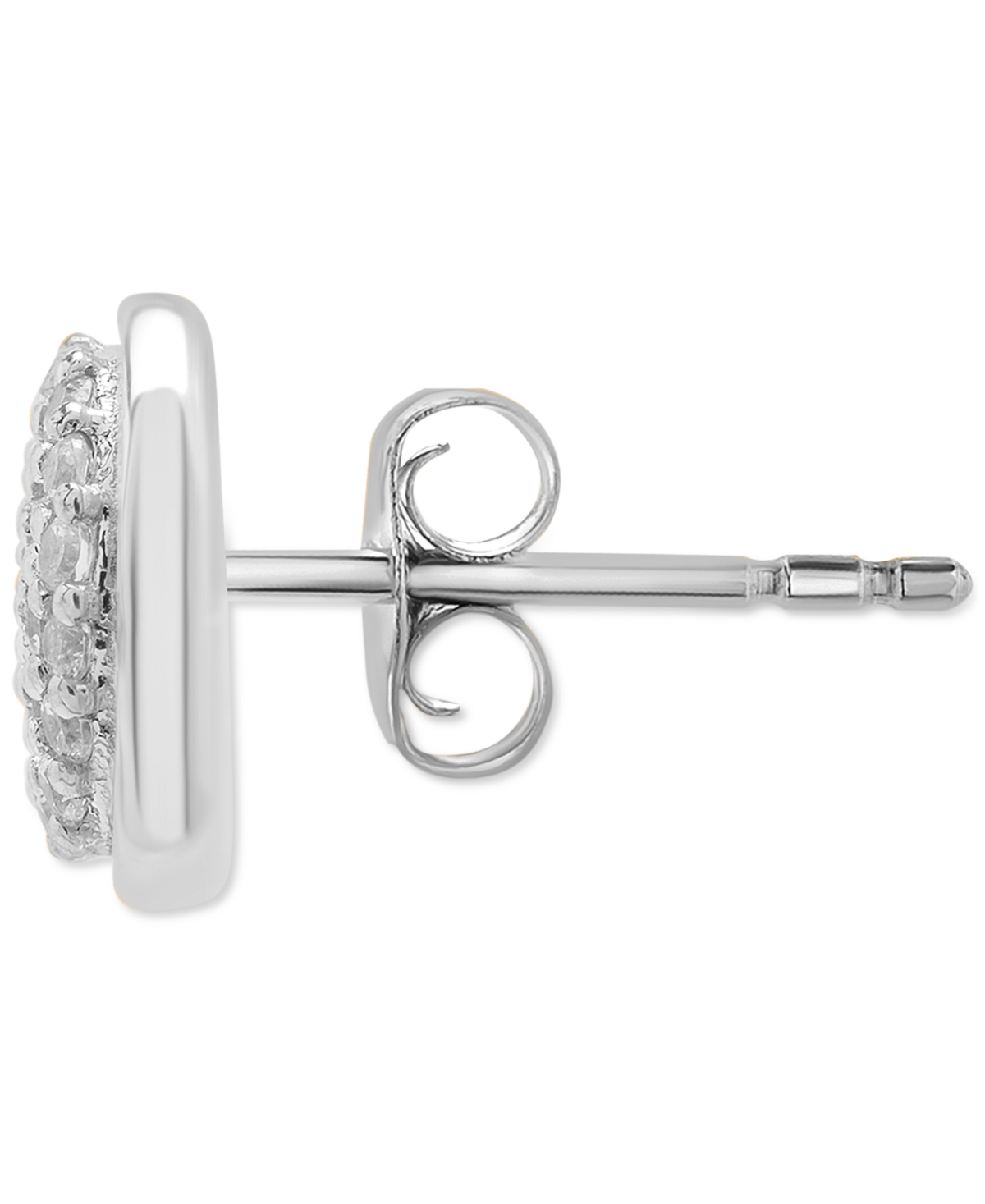 Wrapped Diamond Single Stud Earring (1/20 Ct. T.w.) In 10k White Or Yellow Gold, Exclusively At Macy's In Button White Gold