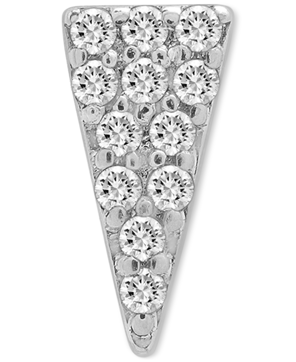 Wrapped Diamond Single Stud Earring (1/20 Ct. T.w.) In 10k White Or Yellow Gold, Exclusively At Macy's In Triangle White Gold