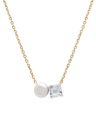 Audrey by Aurate Cultured Freshwater Pearl 5mm Rhodolite 58 ct tw Two Stone Adjustable 18 Pendant Necklace in Gold Vermeil Exclusively at 172$